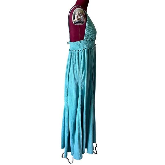 NEW Free People Blue Heat Haze Maxi Dress Size L Endless Summer Linen blend - Picture 10 of 10